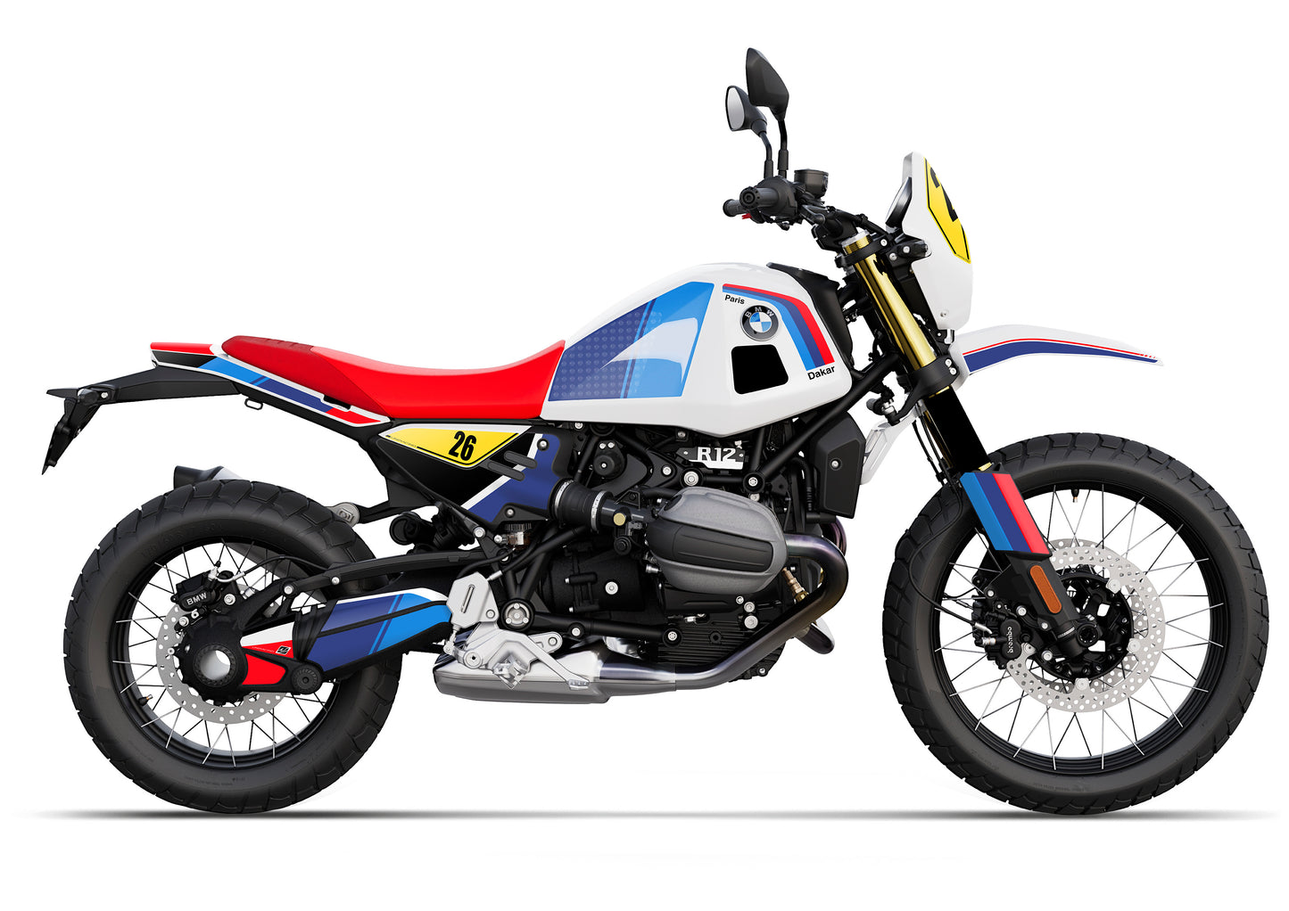 KIT ADHESIVOS COMPLETO BMW R12GS 2025 MOTORSPORT AMARILLO