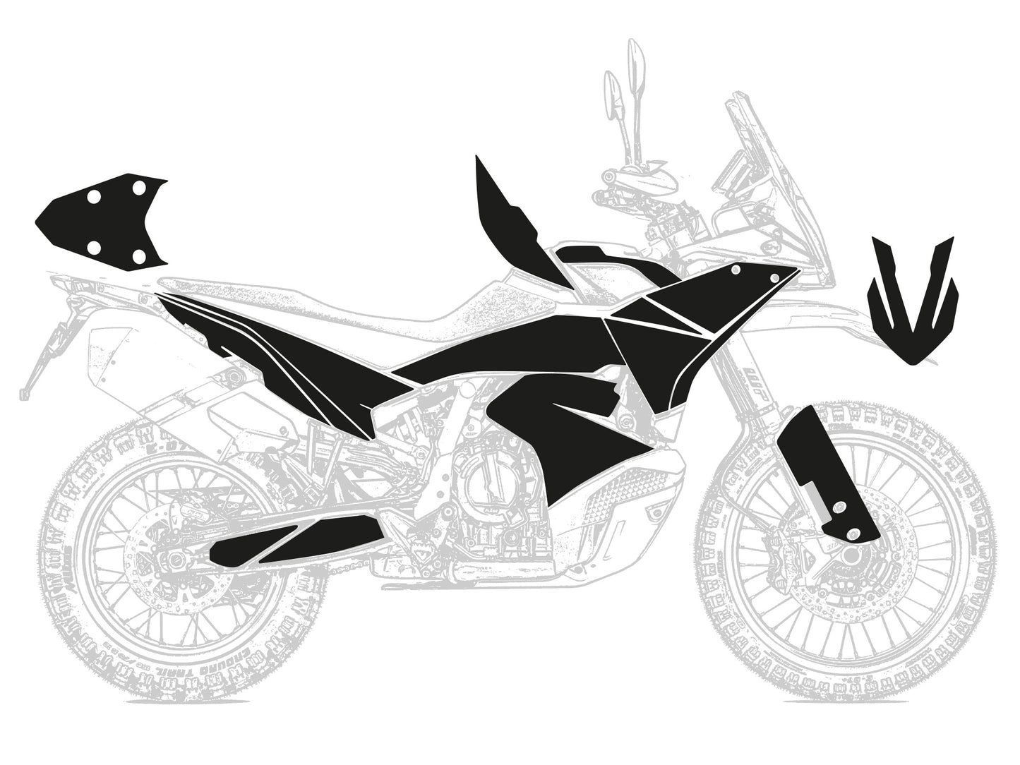 Kit adhesivos RALLY para KTM 890 Adventure R 2023-2025 | AZUL - Unitransfer Marking Systems, S.L.