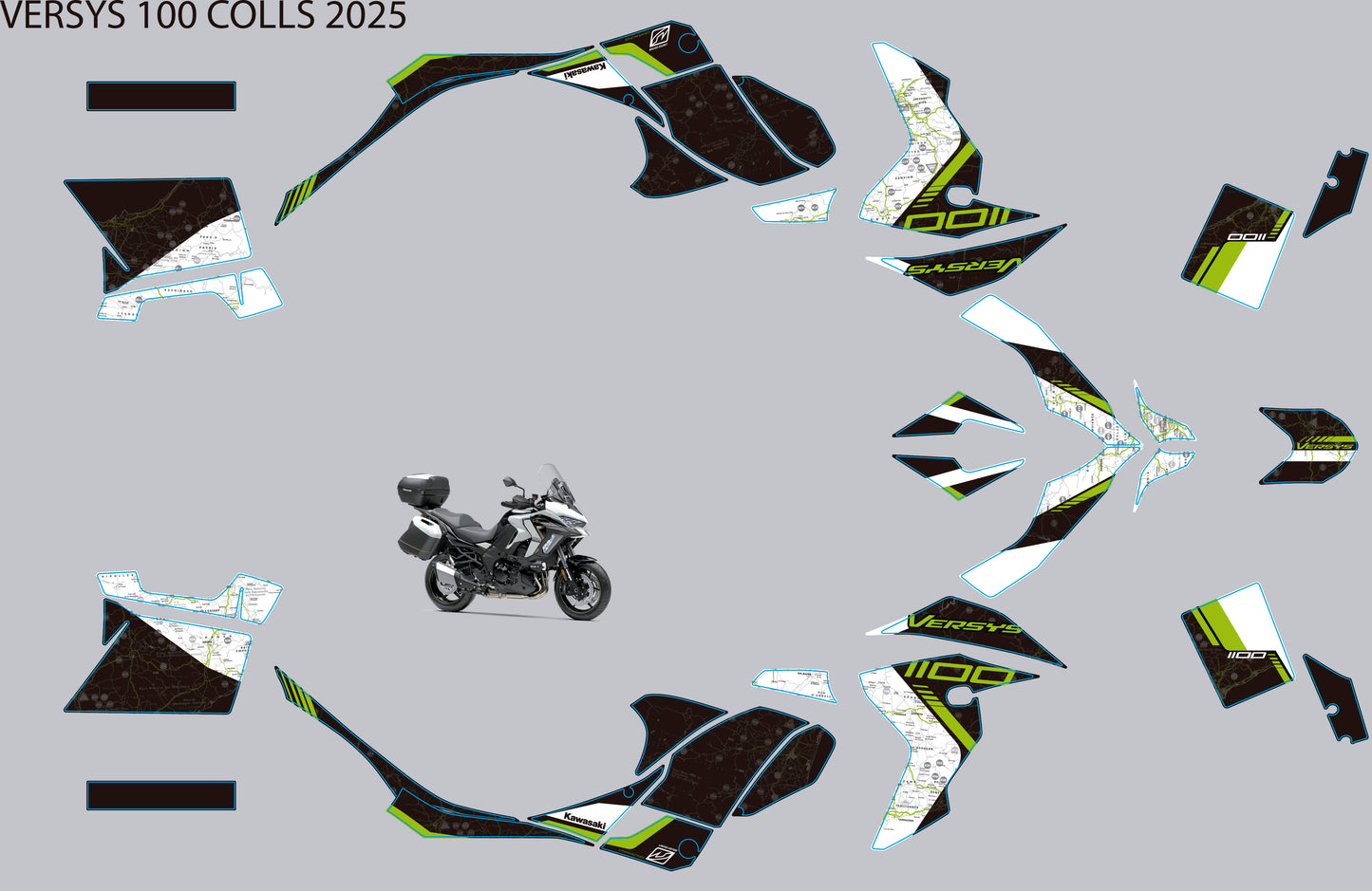 Kit Adhesivos Kawassaki Versys 1100 2025 - Edición 100 colls - Unitransfer Marking Systems, S.L.