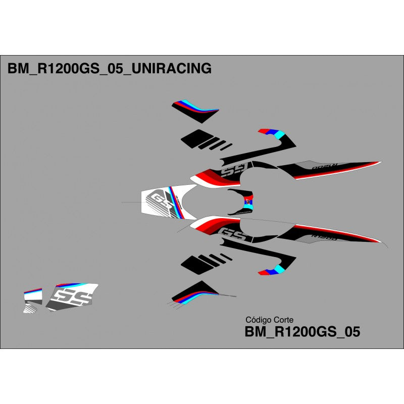 Kit Adhesivo BMW R1200 GS 2005. (Protección y estética) - Uniracing