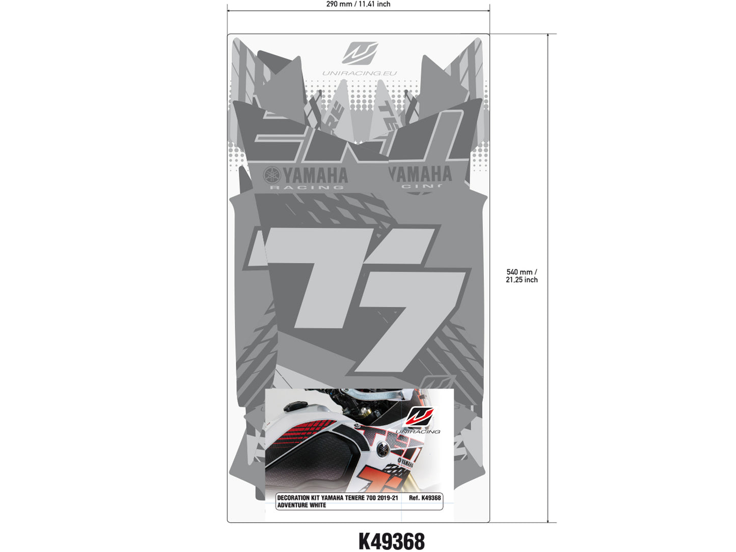 KIT Yamaha Tenere 700 Adventure Yellow/Red/Blue - Uniracing #yamaha #yamahatenere #t7 #yamahat7 #yamahatenere700 #tenere700 #tenere #tenere700rally #uniracing #stickersforyouradventure