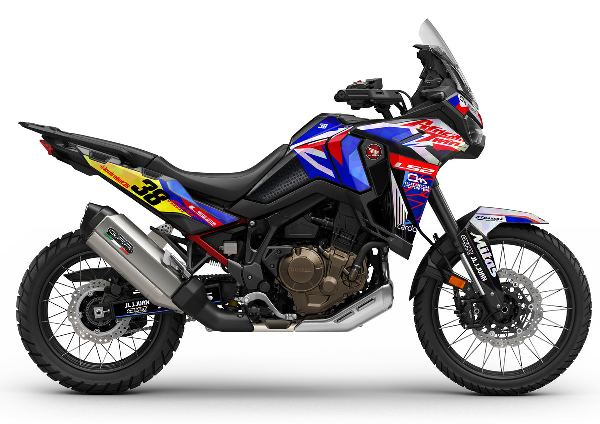 Kit Adhesivos Honda Africa Twin CRF 1100(24-25) Kirian Mirabet 2025 Fluor Edition SERIE - Unitransfer Marking Systems, S.L.
