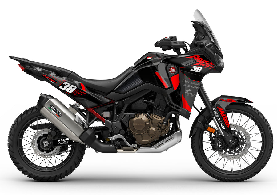 Kit Adhesivos Honda Africa Twin CRF 1100 (24-25) Kirian Mirabet 2024 Replica Black Edition (LOGOS)