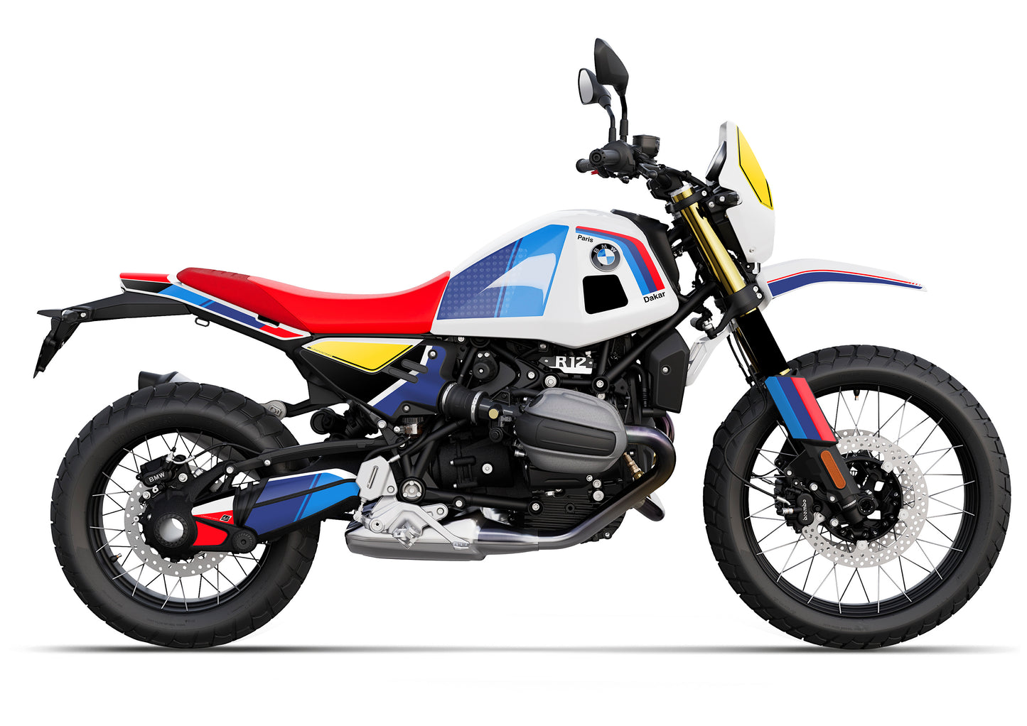 KIT ADHESIVOS COMPLETO BMW R12GS 2025 MOTORSPORT AMARILLO