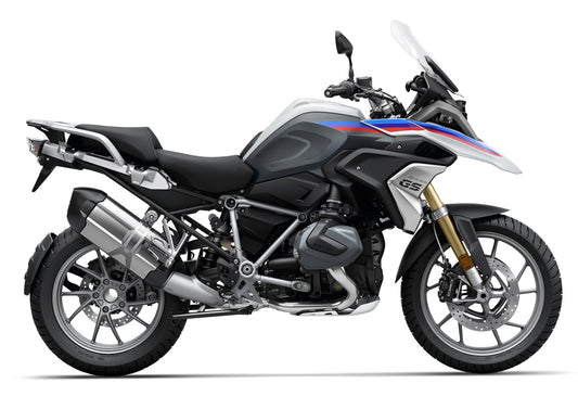 Kit adhesivos depósito y guardabarros BMW R1200GS 17-18 y BMW R1250GS 19-23 Colores M - Unitransfer Marking Systems, S.L.