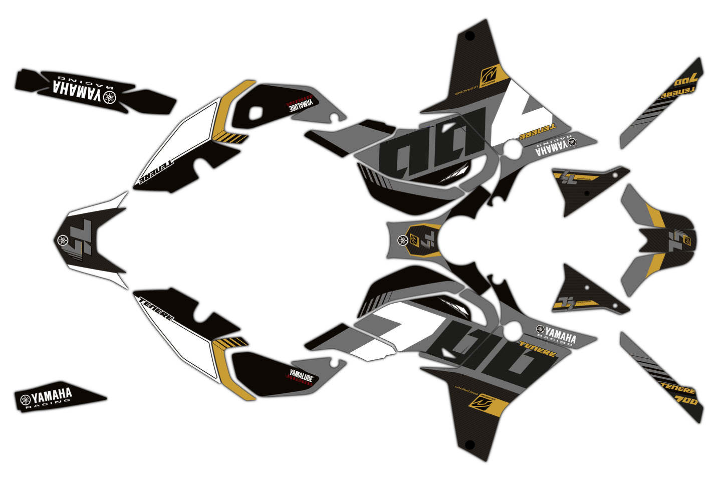 Kit de Adhesivos Yamaha Ténéré 700 2025–2026 – Frozen Titanium