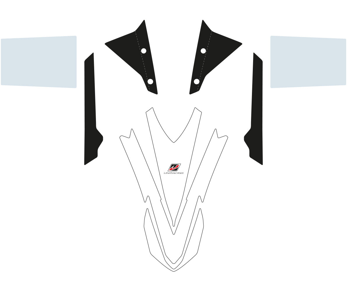 Protector Delantero Uniracing para Yamaha Ténéré 700 · Guardabarros Alto · Blanco - Unitransfer Marking Systems, S.L.