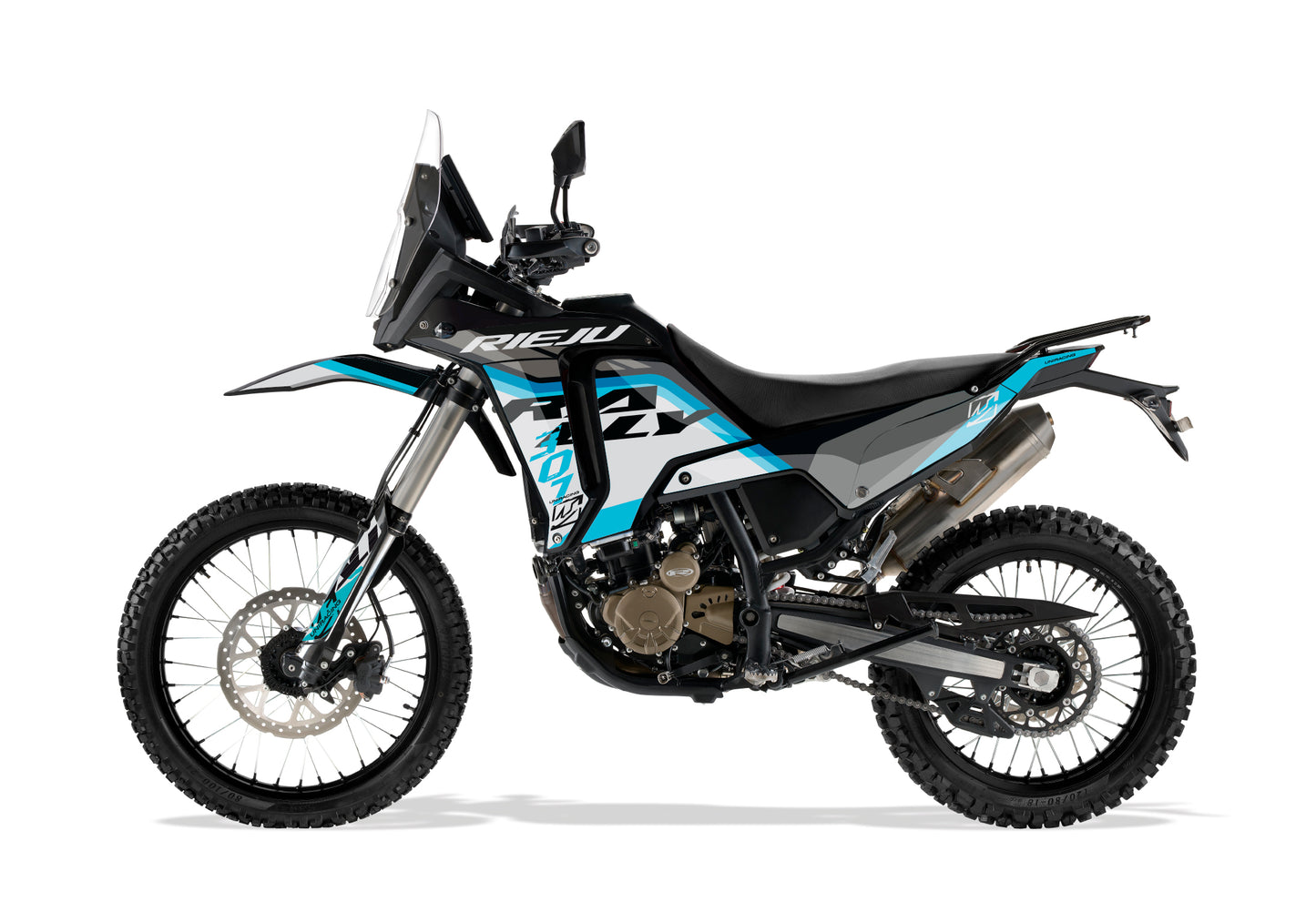 Kit de adhesivos Rieju 307 Rally GRASTEC Factory Cyan Blue - Unitransfer Marking Systems, S.L.