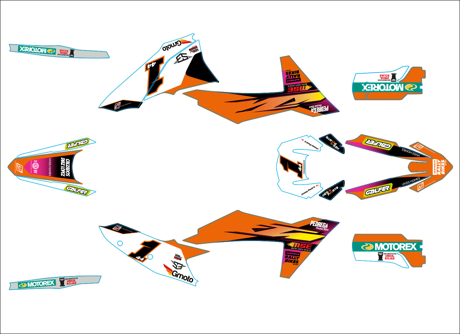 Kit de adhesivos KTM EXC / EXC-F 2024-2025 – Josep Pedro Rally - Unitransfer Marking Systems, S.L.