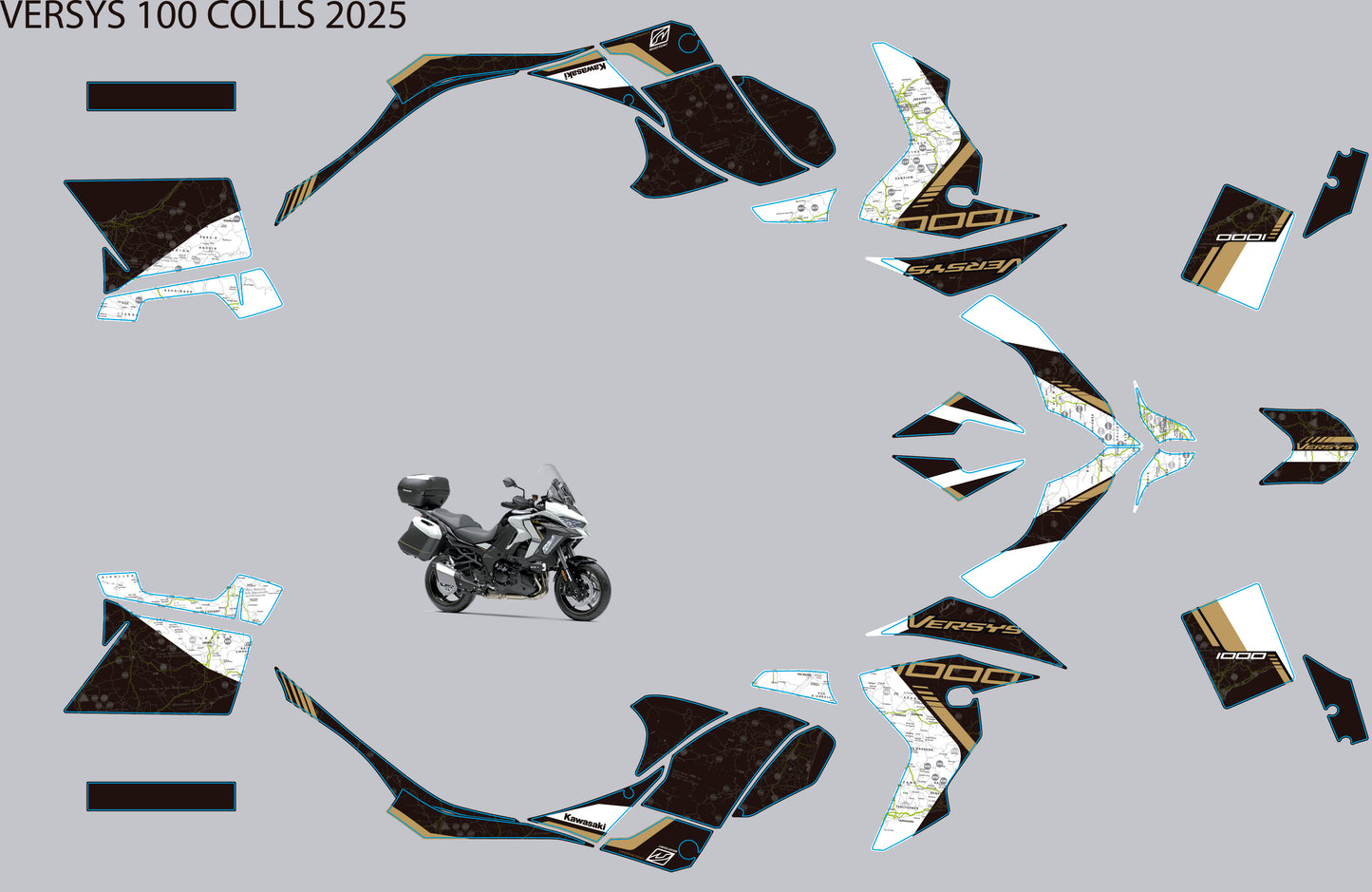 Kit Adhesivos Kawasaki versys 1000 2021-24 - Edición 100 colls - Unitransfer Marking Systems, S.L.