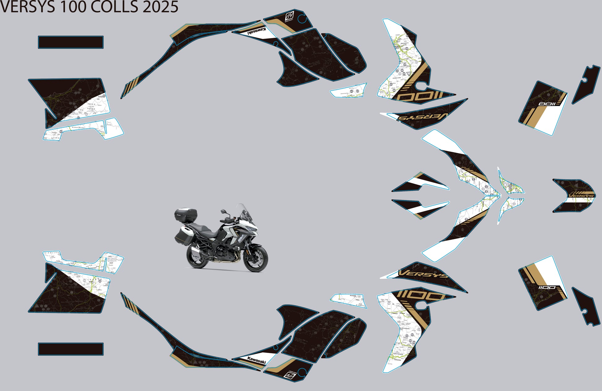 Kit Adhesivos Kawassaki Versys 1100 2025 - Edición 100 colls - Unitransfer Marking Systems, S.L.