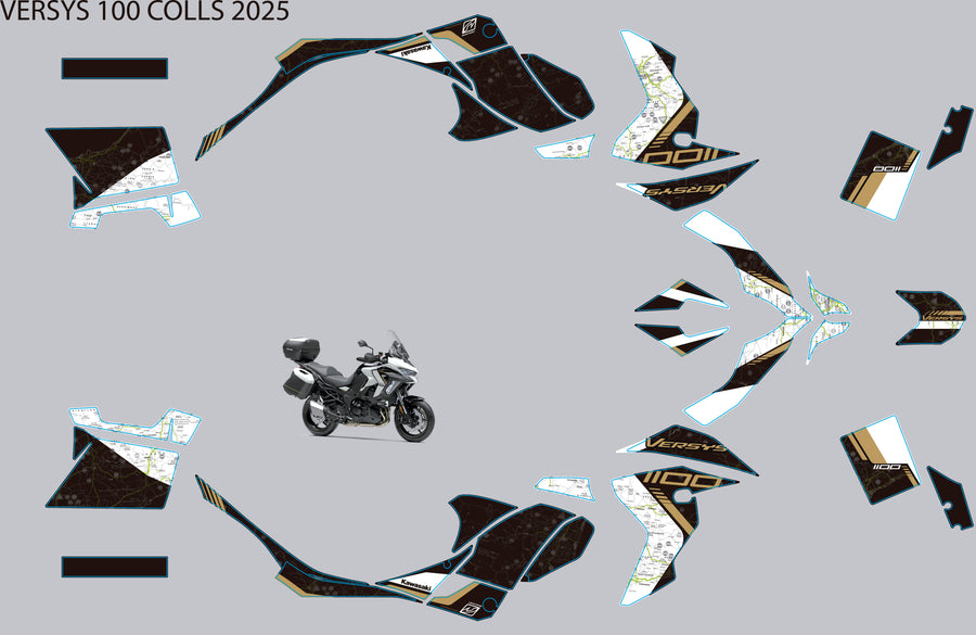 Kit Adhesivos Kawassaki Versys 1100 2025 - Edición 100 colls
