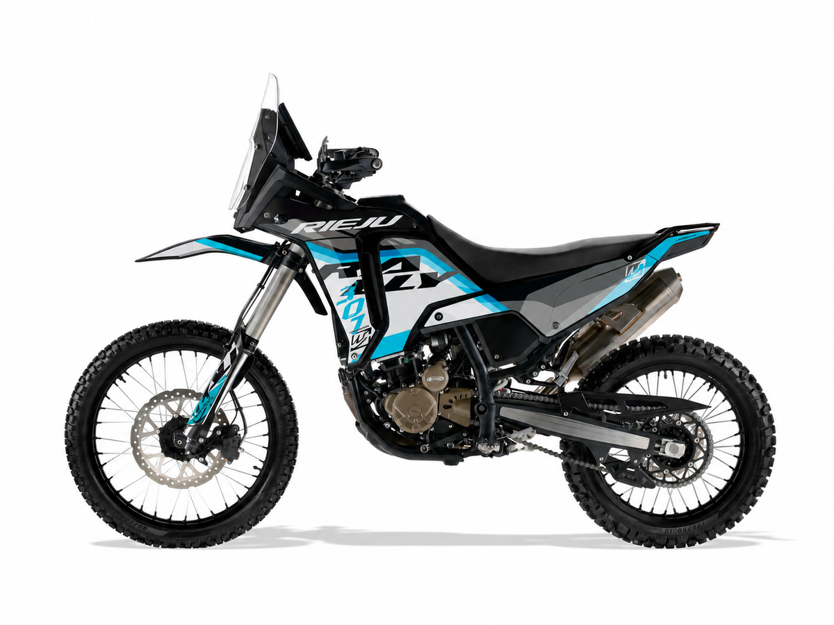 Kit de adhesivos Rieju 307 Rally Factory Cyan Blue - Unitransfer Marking Systems, S.L.