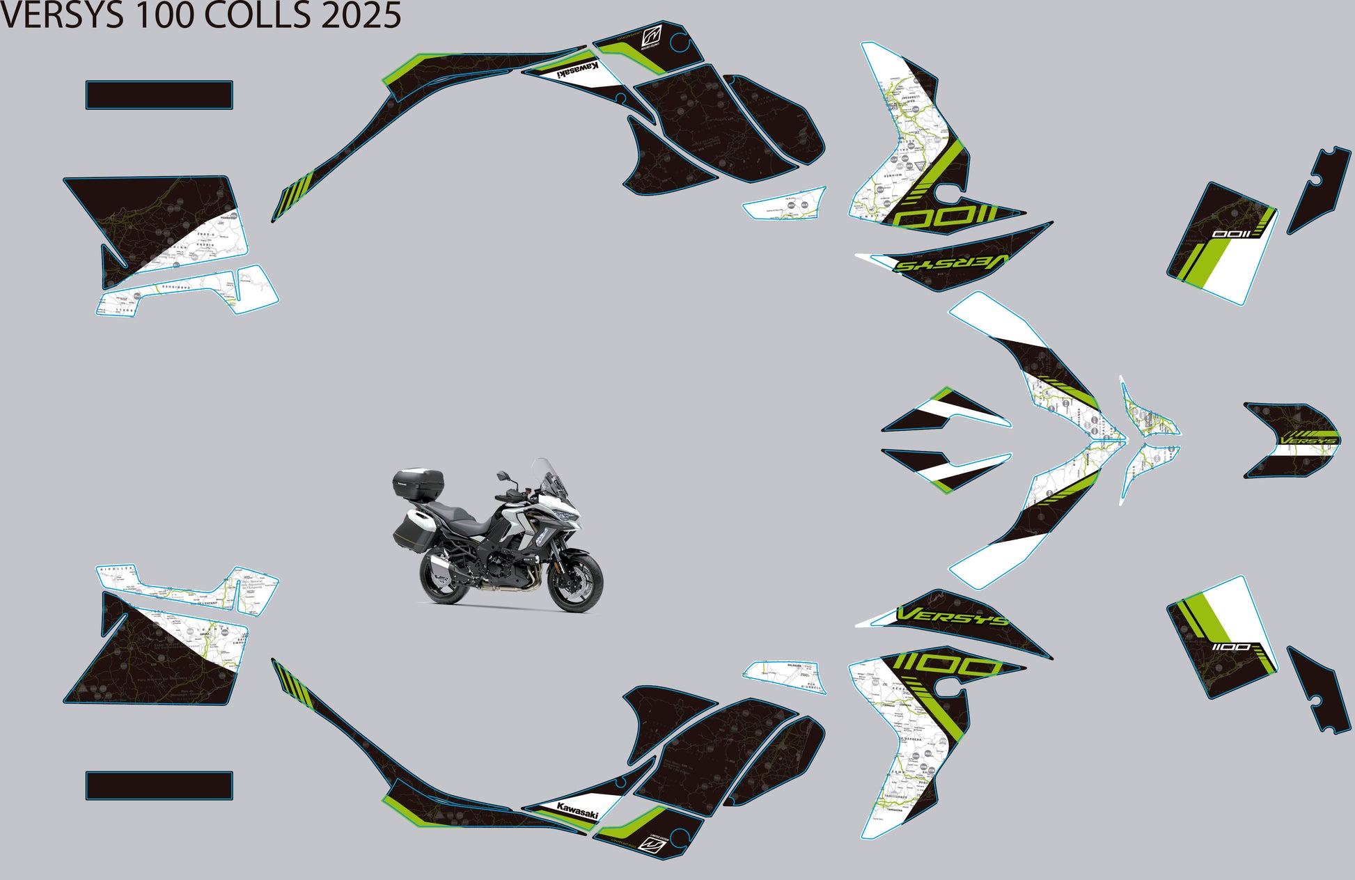 Kit Adhesivos Kawassaki Versys 1100 2025 - Edición 100 colls - Unitransfer Marking Systems, S.L.