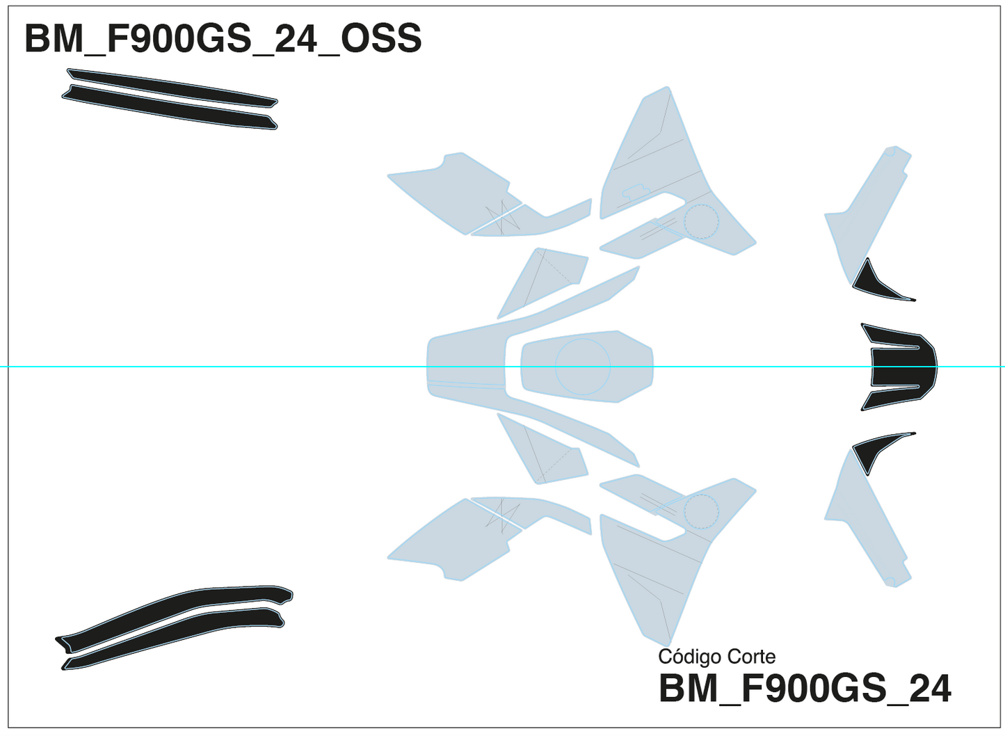 Kit de adhesivos de protección transparentes BMW F900 GS - Unitransfer Marking Systems, S.L.