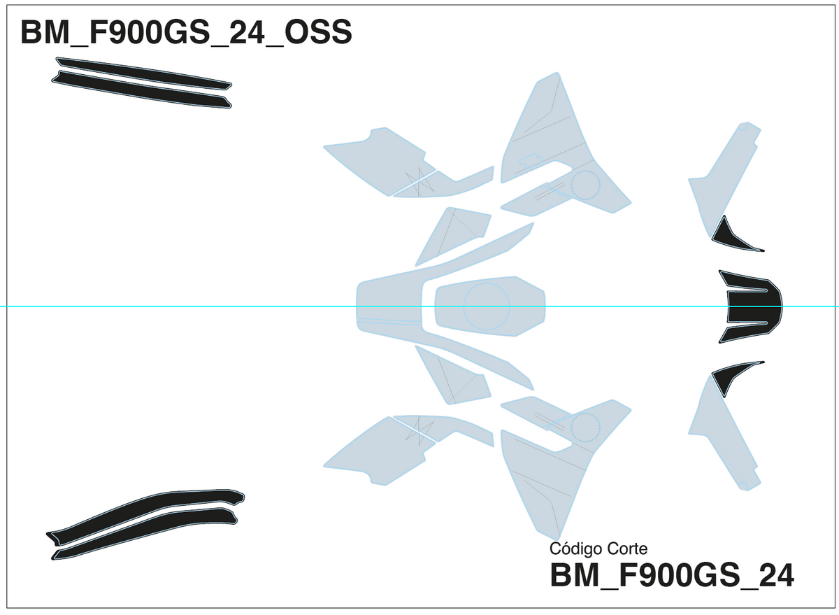 Kit de adhesivos de protección transparentes BMW F900 GS - Unitransfer Marking Systems, S.L.