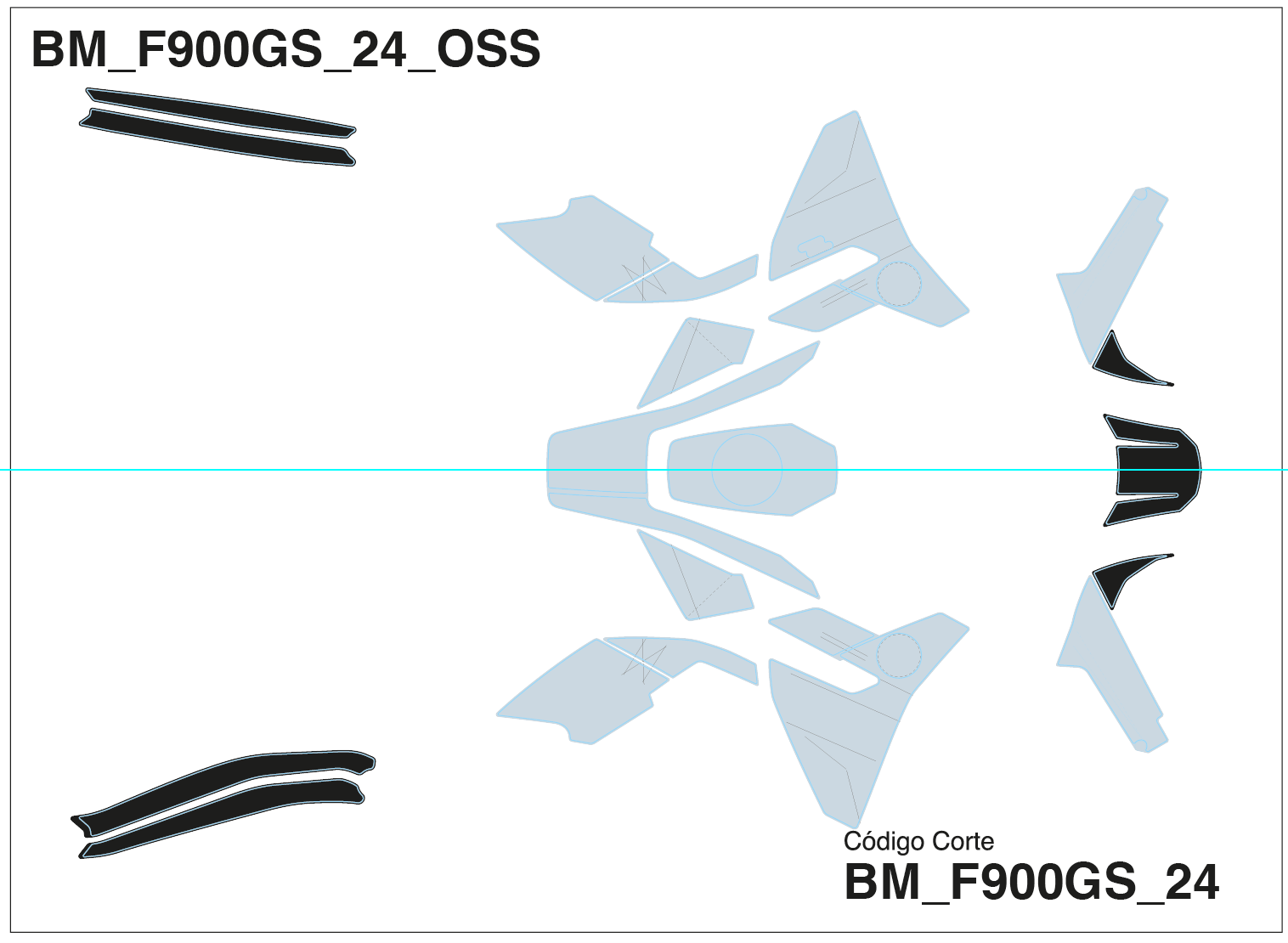 Kit de adhesivos de protección transparentes BMW F900 GS - Unitransfer Marking Systems, S.L.