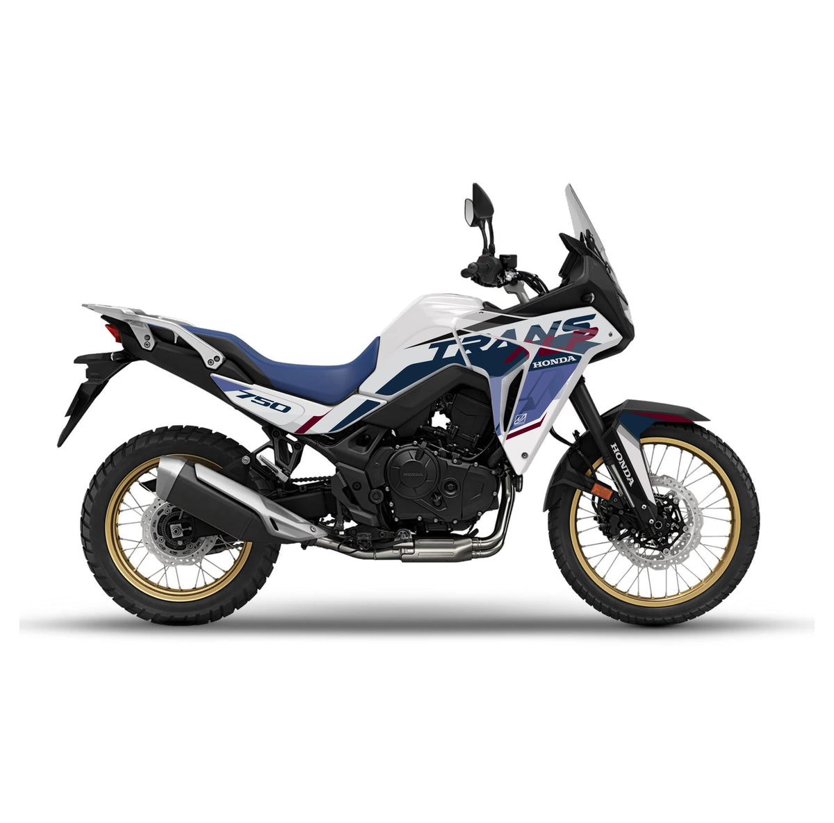 Honda Transalp 750 Atlantic Blue — base blanca