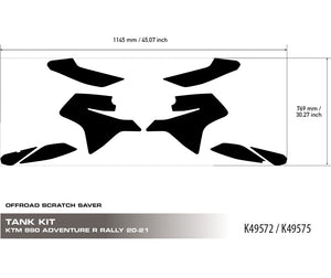 KTM 790 & KTM 890 Adventure R 2020-21 Off Road Scratch Saver Black Tank Kit & Blue Tank Kit - Uniracing
